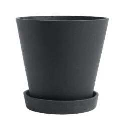 Hay Flowerpot Ruukku Pikkulautasella Musta, Ø21.5 Cm XL