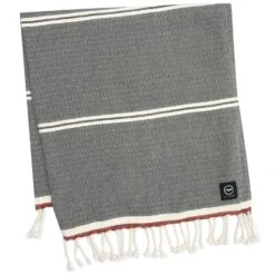 Badlakan Hamam Amasra 90x190 Cm Olivegrön/beige/rost Kylpylakana Tummanharmaa